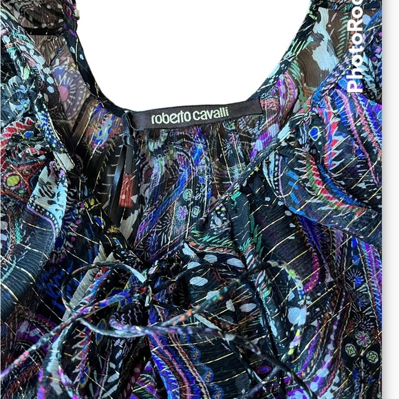 Roberto Cavalli Woman Silk Woven Blouse. Size 48 - Picture 5 of 11